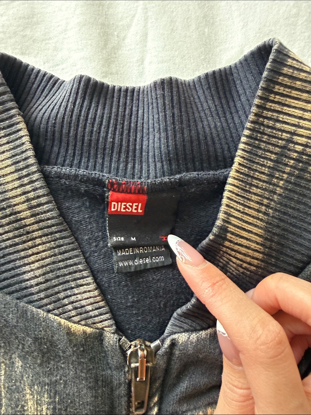 Vintage Diesel Women's Black & Bronze Washed Zip-Front Jacket - Picture 4 of 7